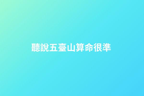 聽說五臺山算命很準 (聽說五臺山算命很準確)-第1張-觀點-玄機派